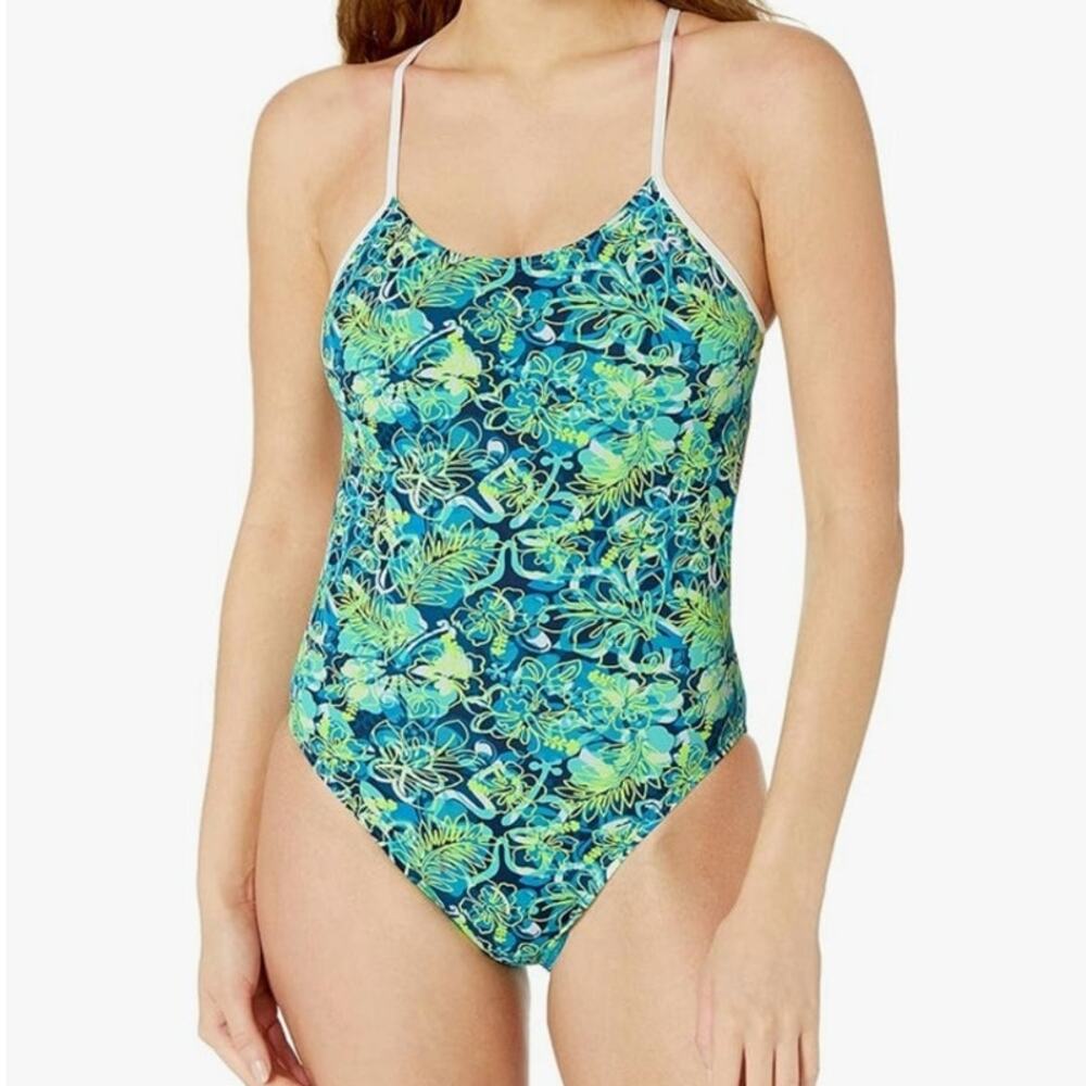 TYR NWT Malibu cutoutfit one-piece tropical floral print swimsuit‎ woman sz XXL